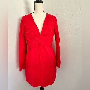 Free People Feeling Fabulous Mini Red Dress V neck NWT Size M